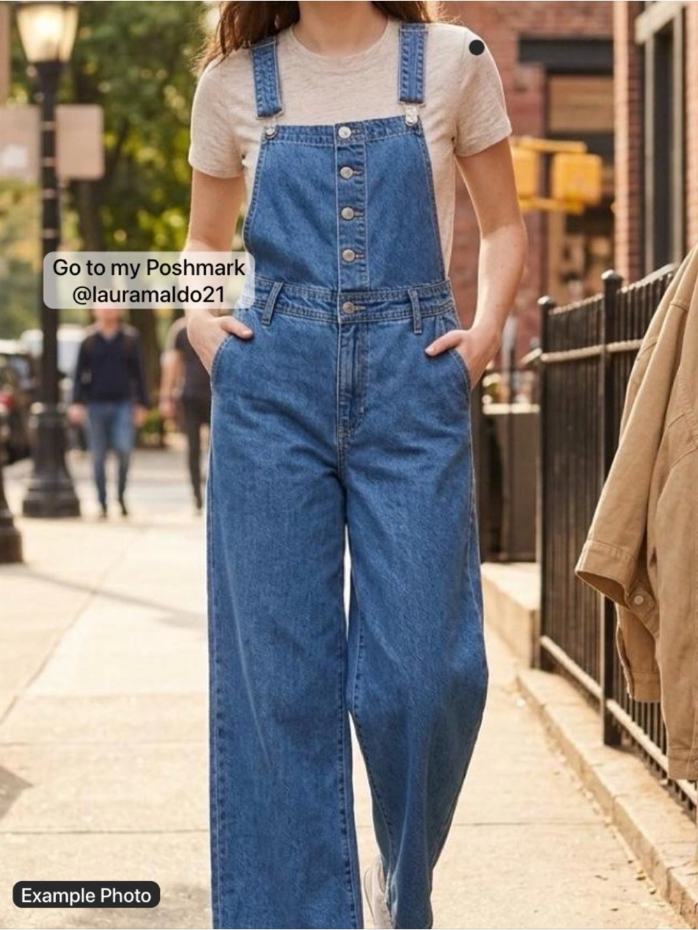 Blue Denim Women’s Overalls Jeans - Classic Wide Leg